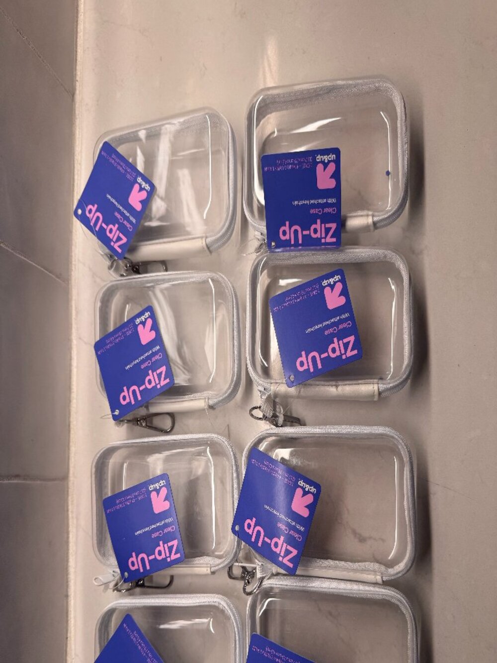 Target Clear up&up Zip-Up Clear Case with attached keychain, Bundle of 8